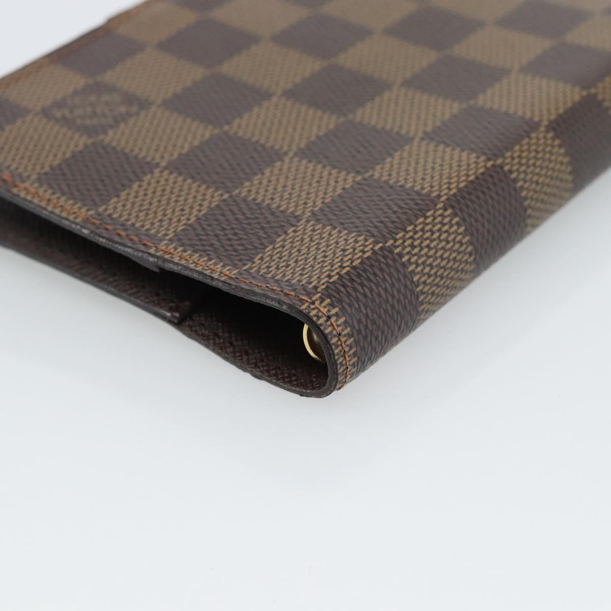 LOUIS VUITTON Damier Ebene Agenda PM Day Planner Cover R20700 LV Auth am11849V