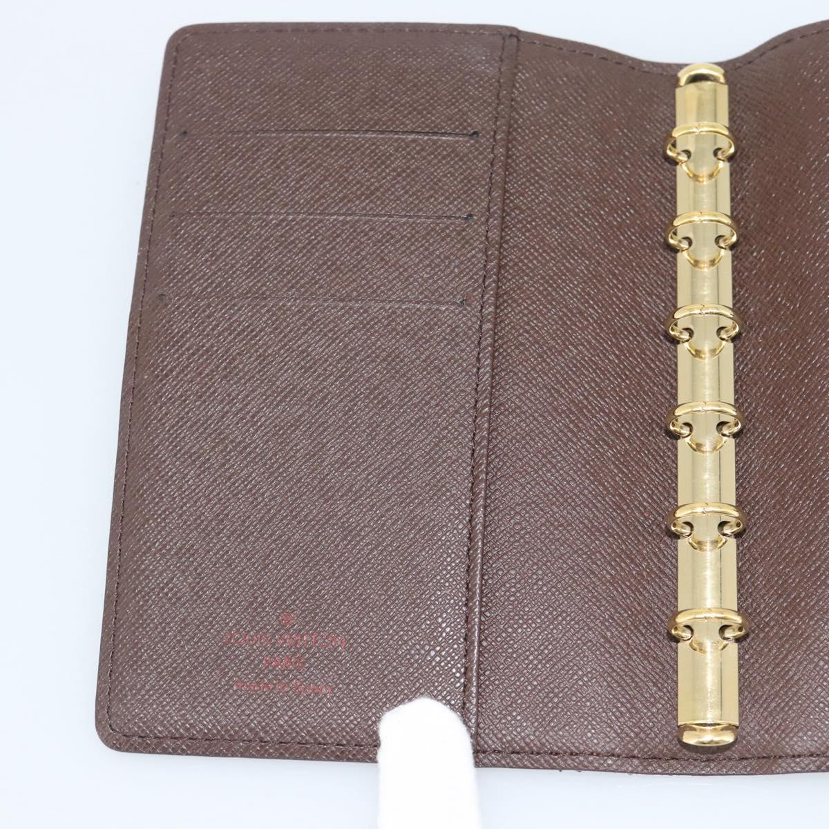LOUIS VUITTON Damier Ebene Agenda PM Day Planner Cover R20700 LV Auth am11849V