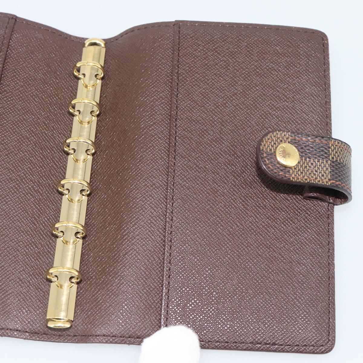 LOUIS VUITTON Damier Ebene Agenda PM Day Planner Cover R20700 LV Auth am11849V