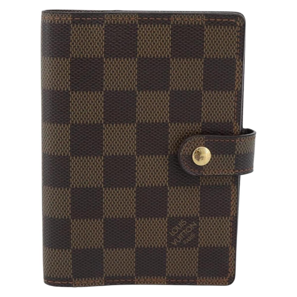 LOUIS VUITTON Damier Ebene Agenda PM Day Planner Cover R20700 LV Auth am11849V