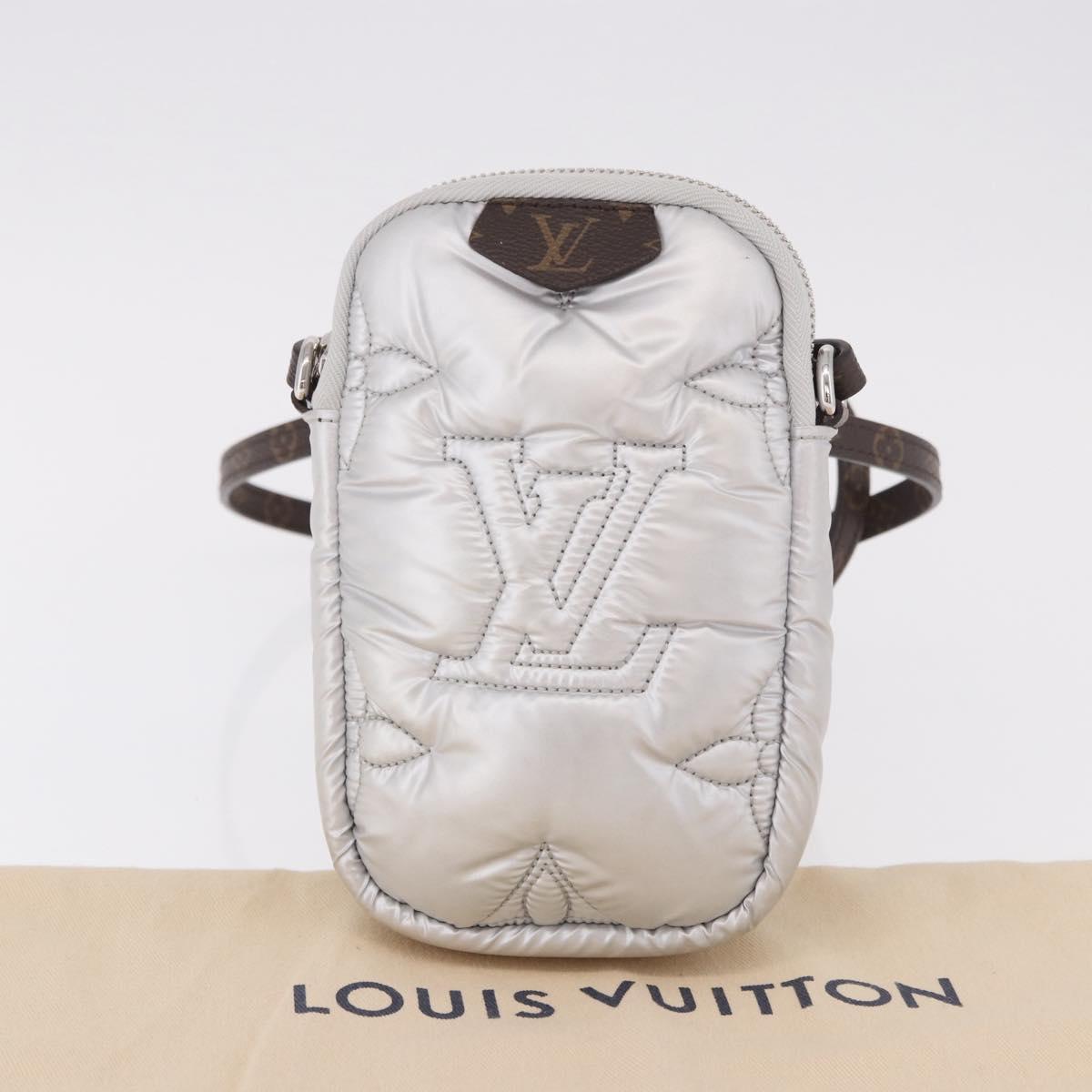 LOUIS VUITTON Monogram Pillow Phone Pouch Bag Silver M81716 LV Auth am11853SAM