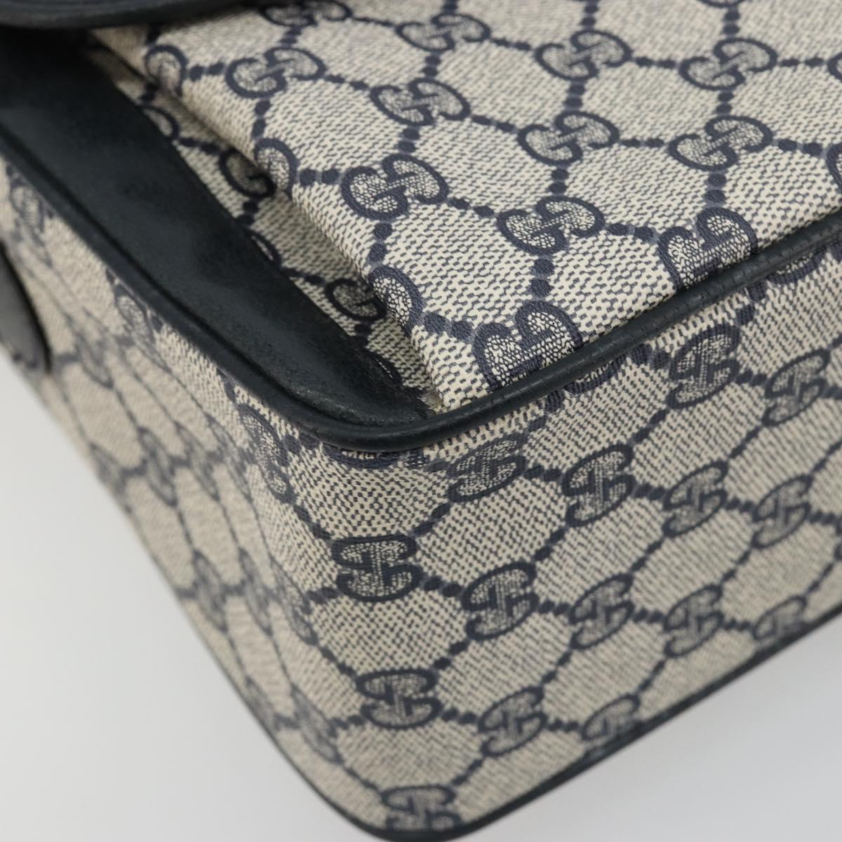 GUCCI GG Supreme Sherry Line Shoulder Bag PVC Navy Gold 904 02 064 Auth am11854