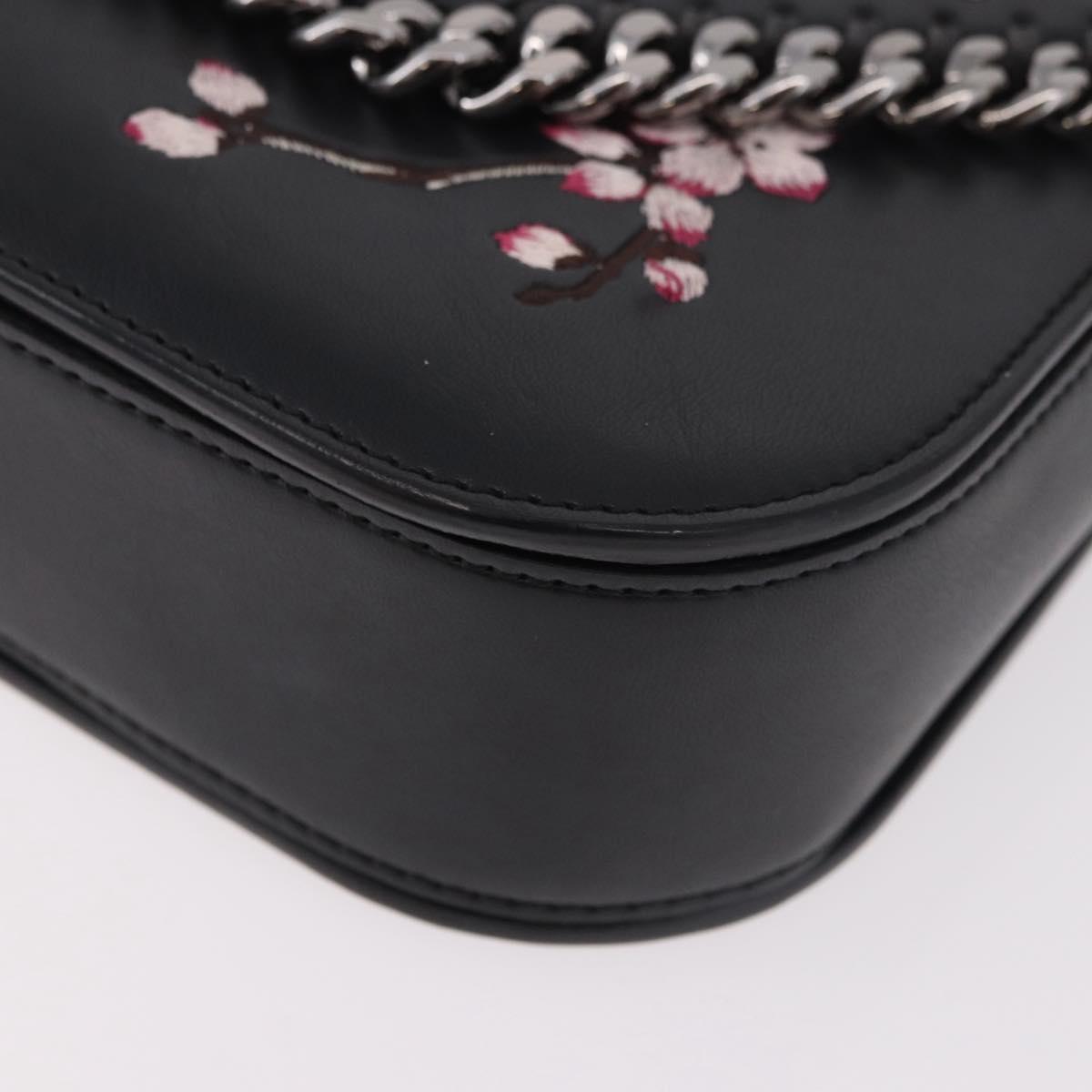 Stella MacCartney Boxbird Shoulder Bag Leather Black Silver 455139 Auth am11857V