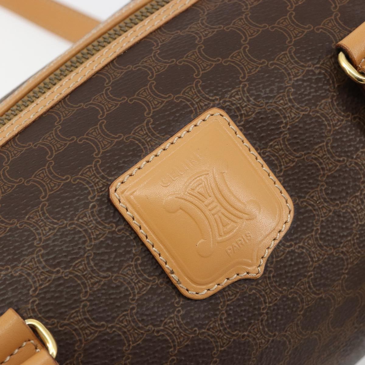 CELINE Macadam Canvas Hand Bag PVC Leather Brown Gold Auth am11863V
