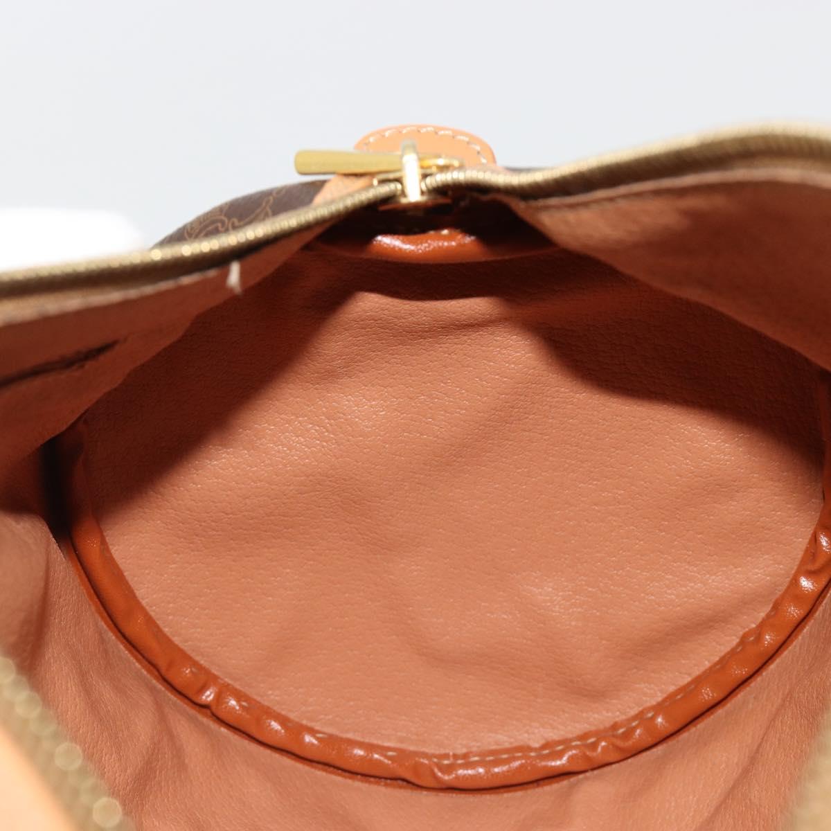 CELINE Macadam Canvas Hand Bag PVC Leather Brown Gold Auth am11863V