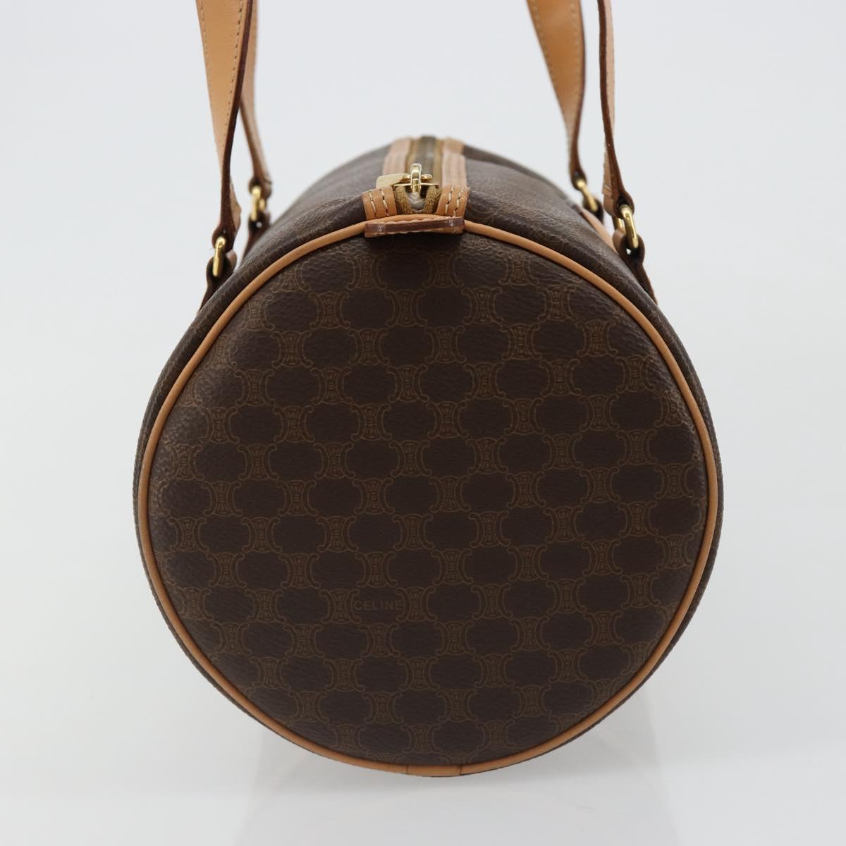 CELINE Macadam Canvas Hand Bag PVC Leather Brown Gold Auth am11863V
