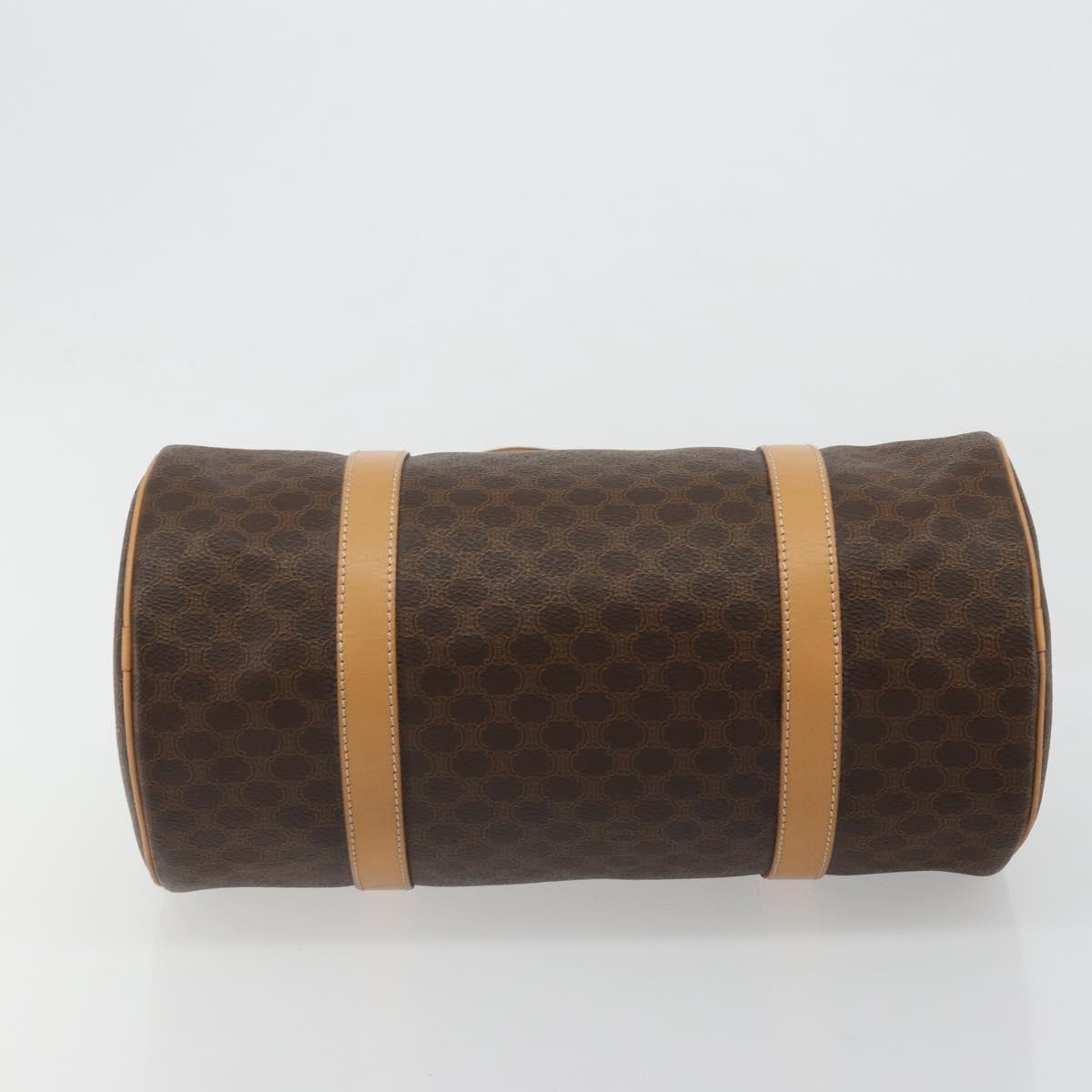 CELINE Macadam Canvas Hand Bag PVC Leather Brown Gold Auth am11863V