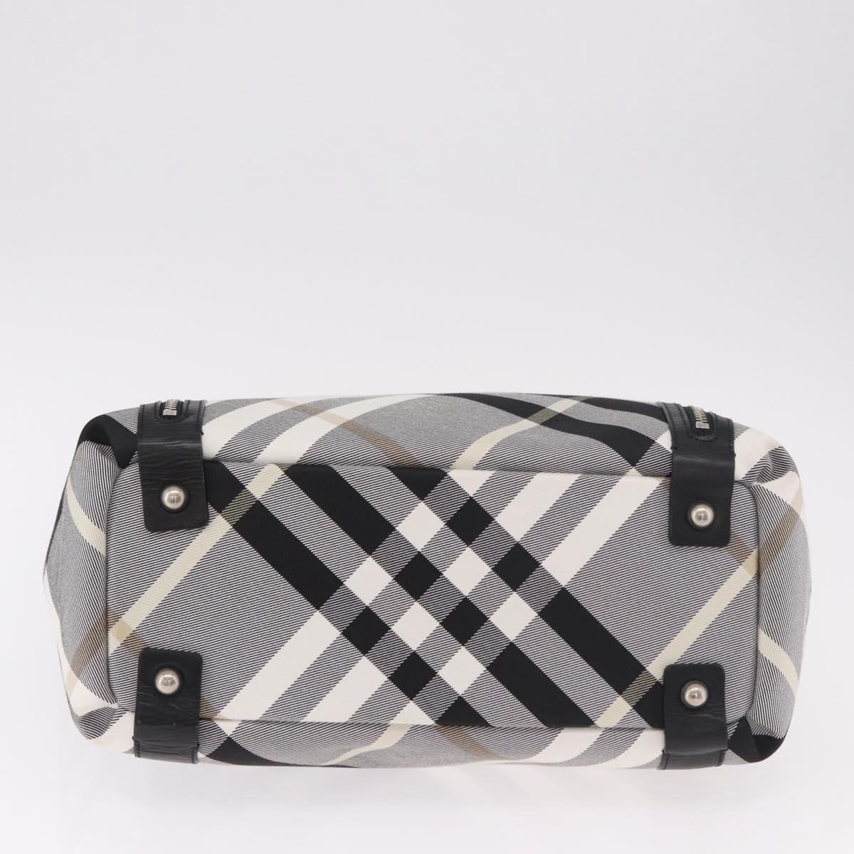 BURBERRY Nova Check Blue Label Tote Bag Canvas Gray Black Auth am11864V