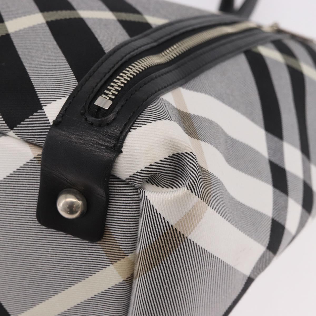 BURBERRY Nova Check Blue Label Tote Bag Canvas Gray Black Auth am11864V