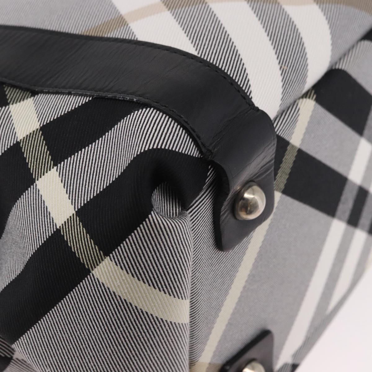 BURBERRY Nova Check Blue Label Tote Bag Canvas Gray Black Auth am11864V