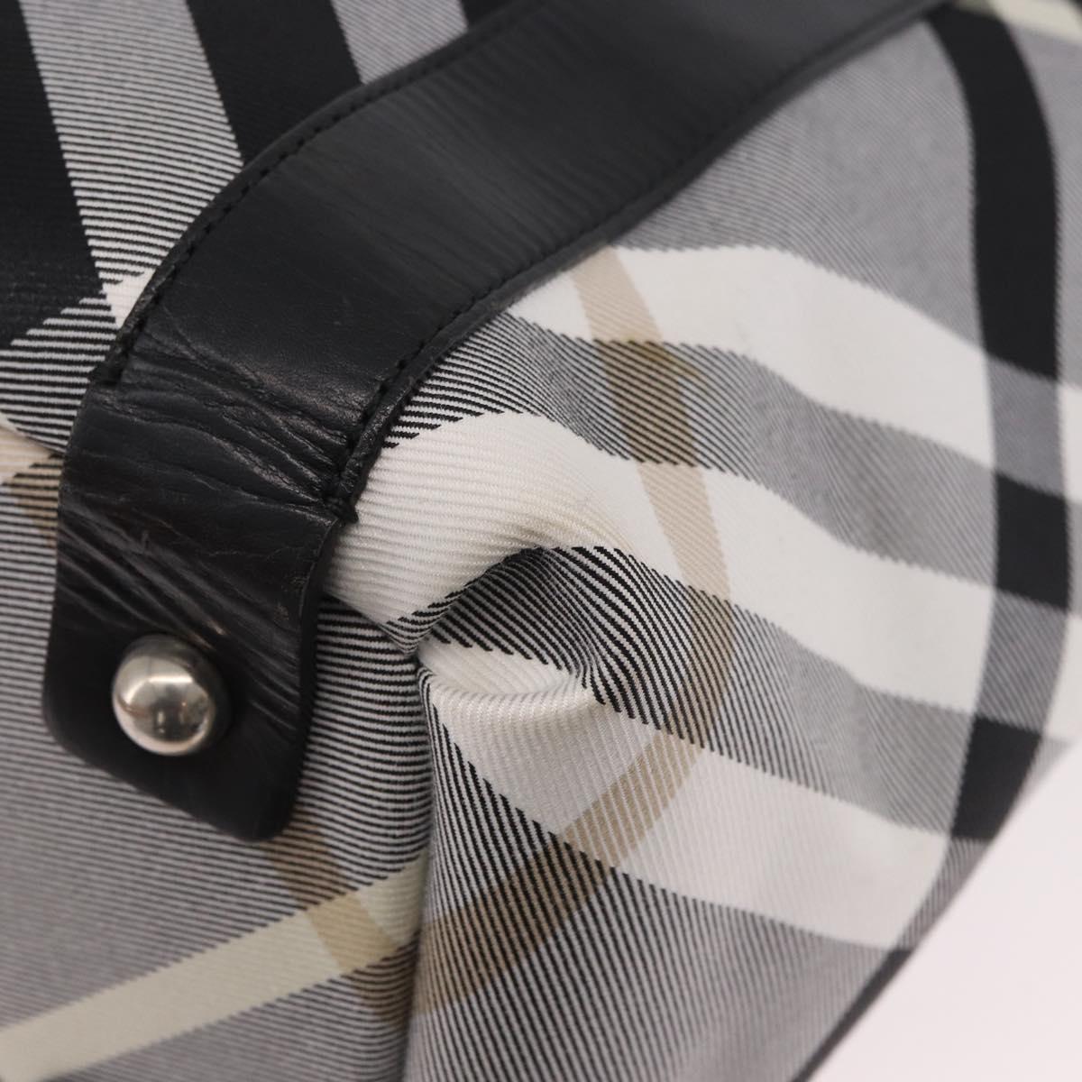 BURBERRY Nova Check Blue Label Tote Bag Canvas Gray Black Auth am11864V