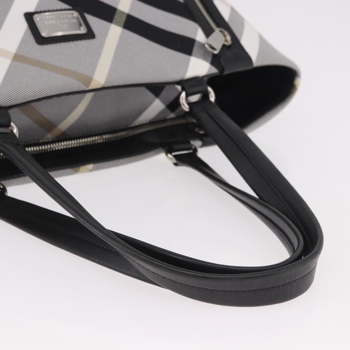 BURBERRY Nova Check Blue Label Tote Bag Canvas Gray Black Auth am11864V
