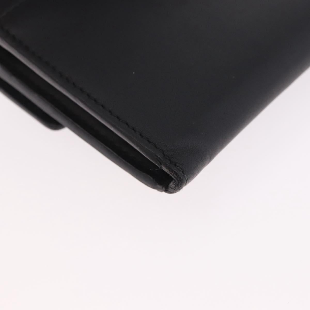 GUCCI Silvi Web Sherry Line Long Wallet Leather Black Red 476084 Auth am11867V