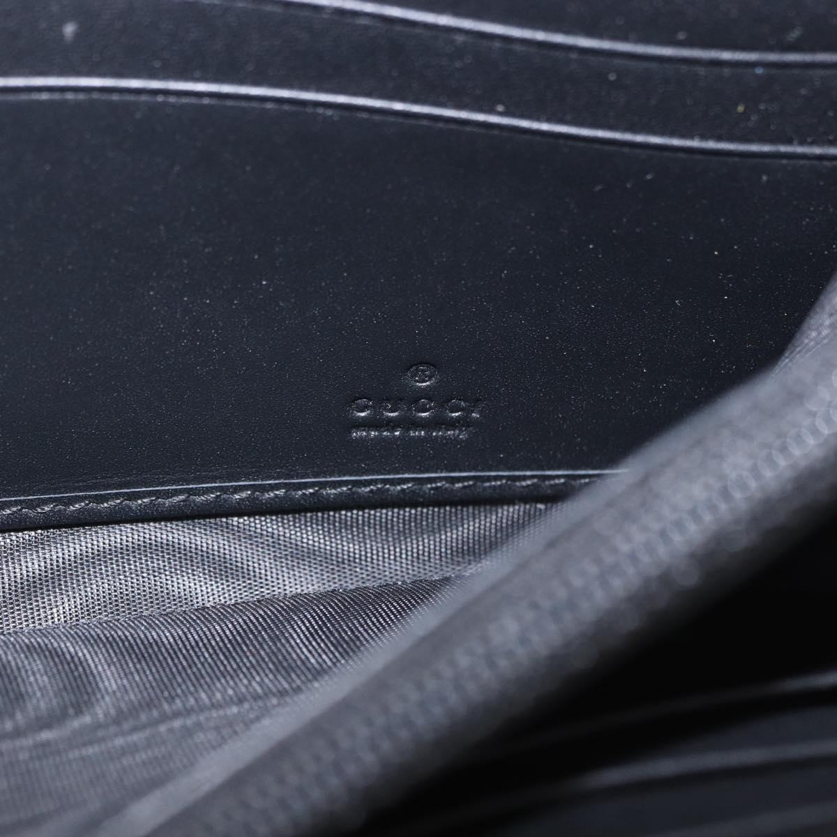 GUCCI Silvi Web Sherry Line Long Wallet Leather Black Red 476084 Auth am11867V