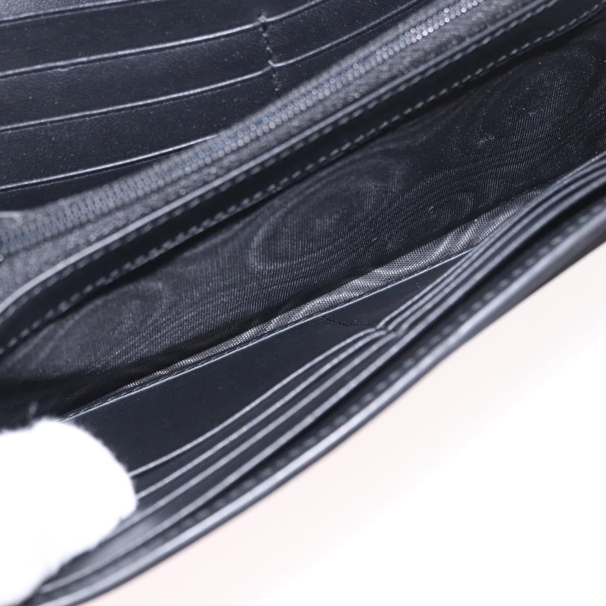 GUCCI Silvi Web Sherry Line Long Wallet Leather Black Red 476084 Auth am11867V