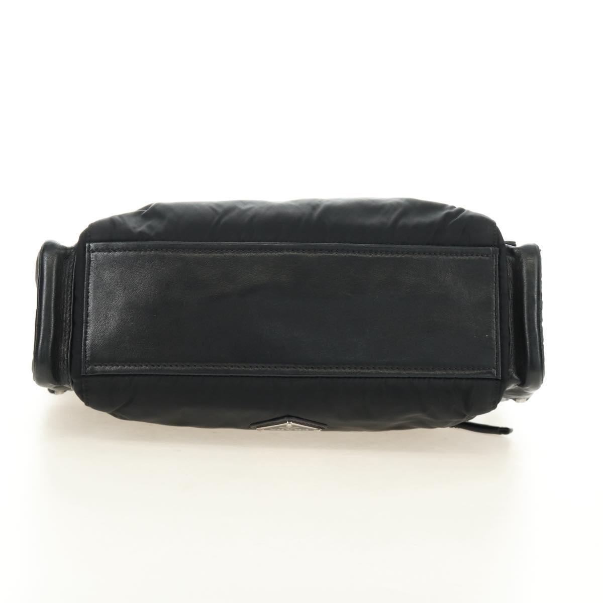 PRADA Ready Lock Hand Bag Nylon Black Silver Auth am11874V