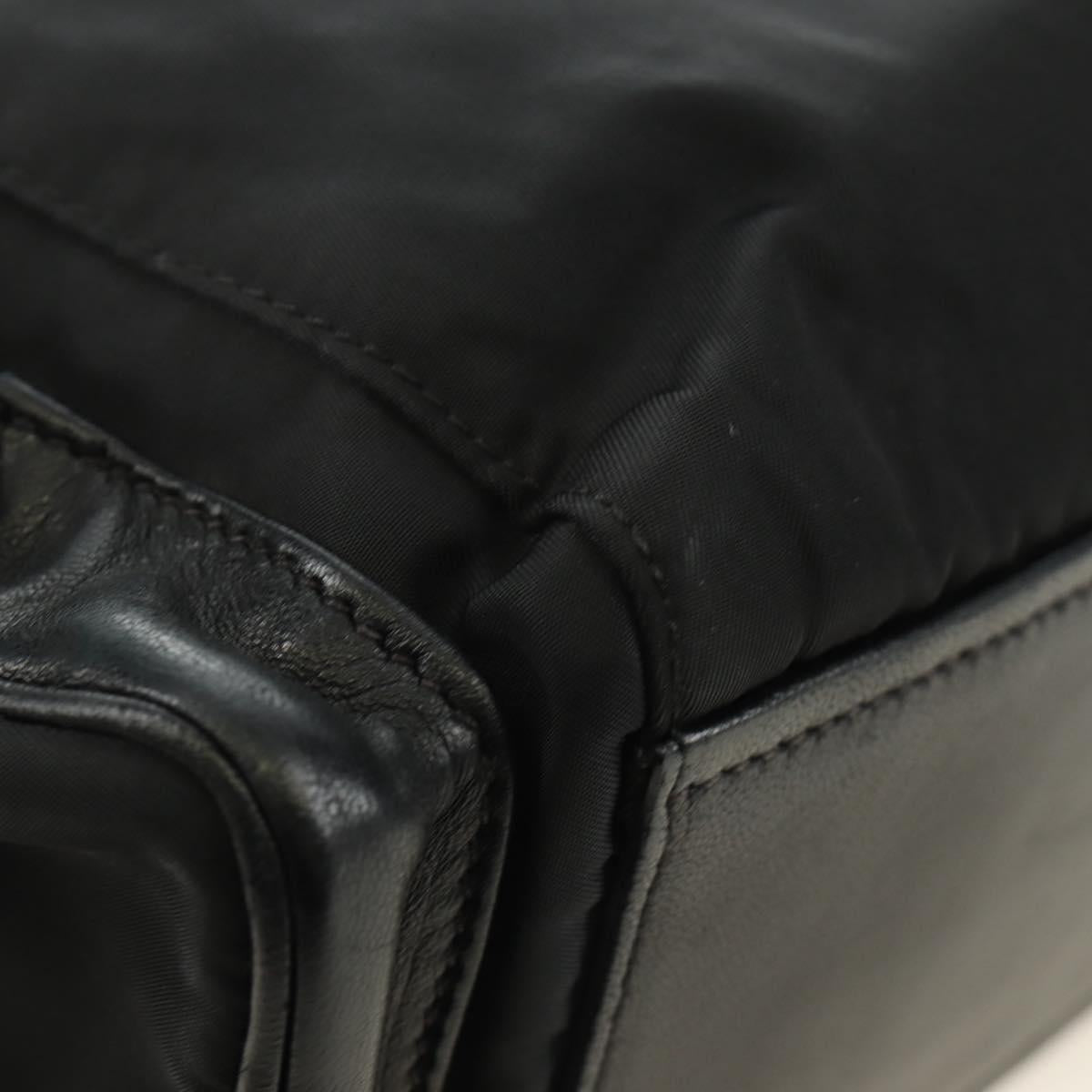 PRADA Ready Lock Hand Bag Nylon Black Silver Auth am11874V