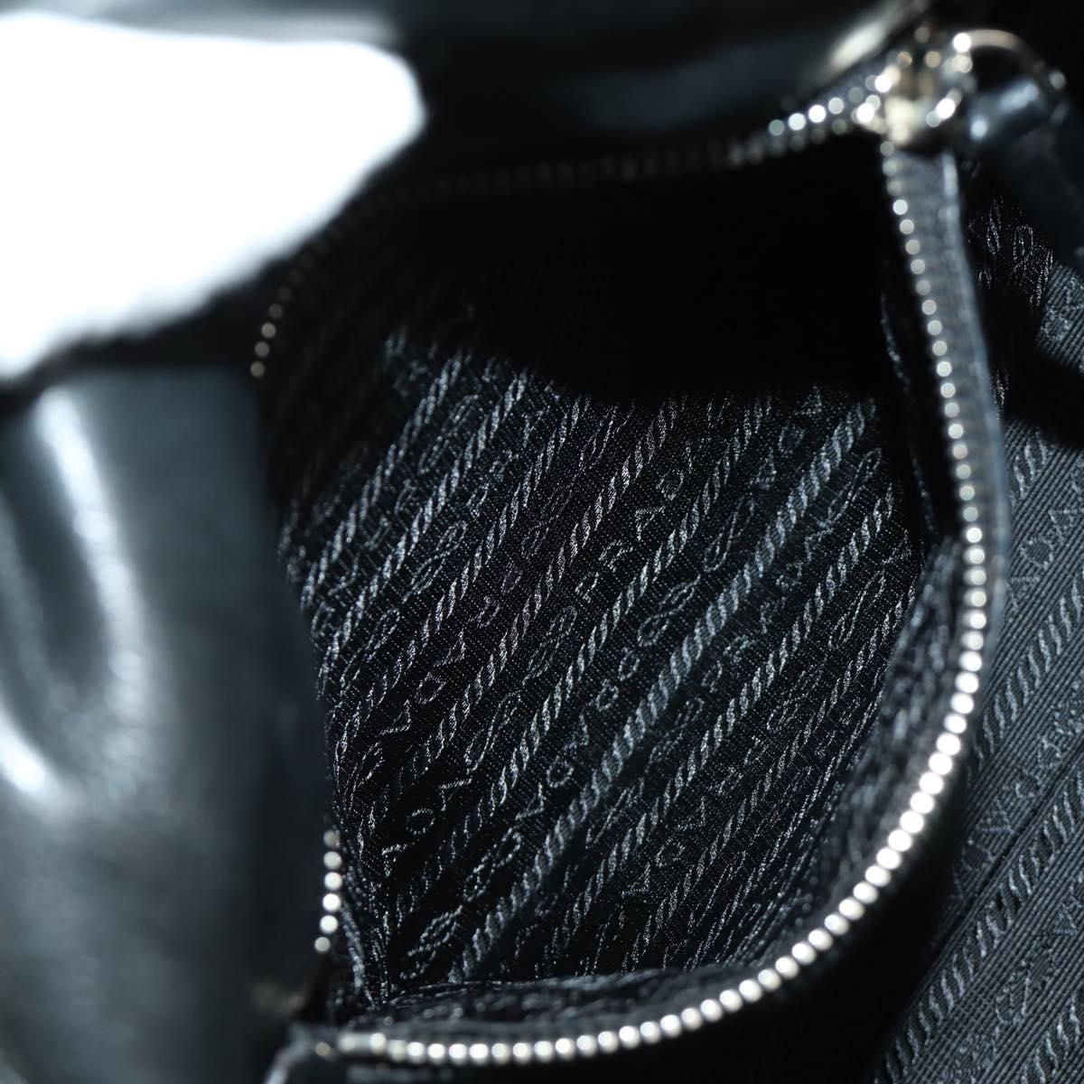 PRADA Ready Lock Hand Bag Nylon Black Silver Auth am11874V