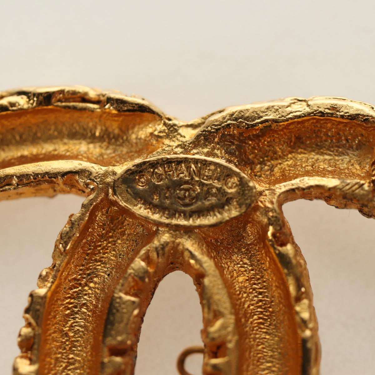 CHANEL CC Fringe Lava Brooch metal Gold CC Auth am11879SM