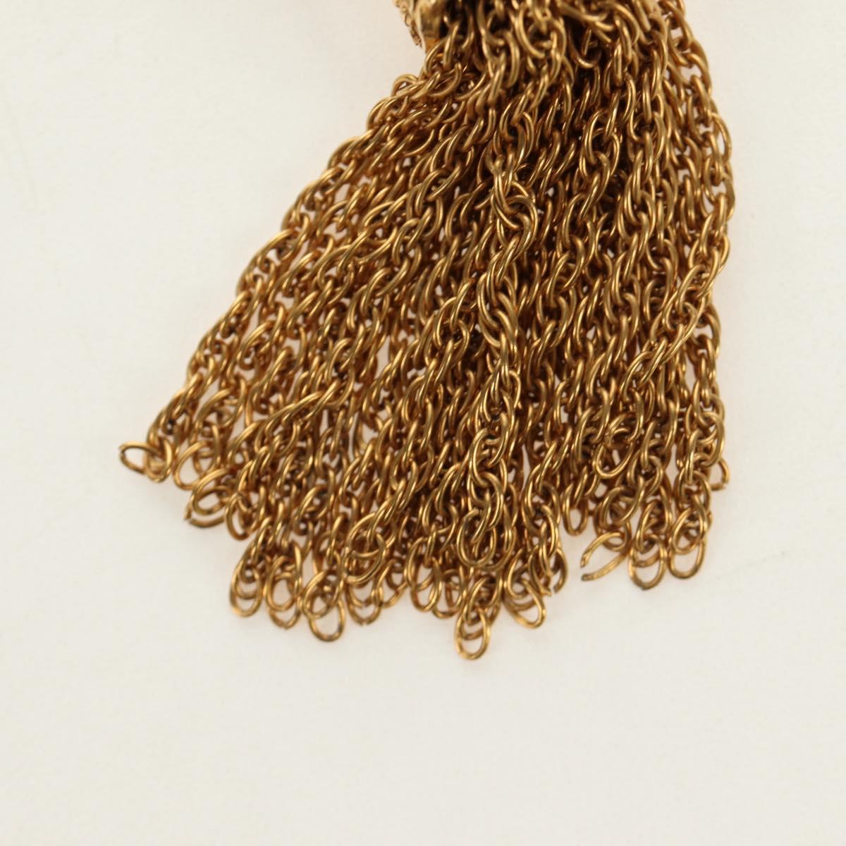 CHANEL CC Fringe Lava Brooch metal Gold CC Auth am11879SM