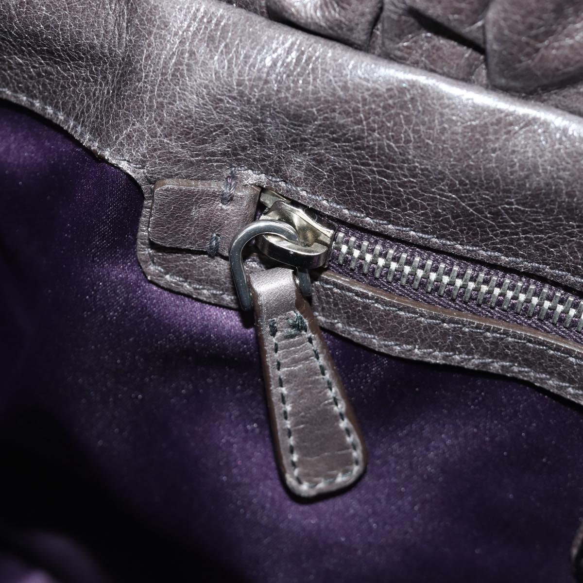 Miu Miu Hand Bag Leather 2way Gray Silver Auth am11880SAM