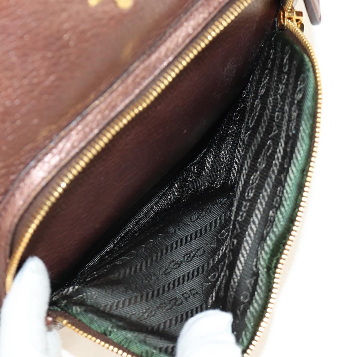 PRADA Ready Lock Shoulder Tote Bag Leather Brown Gold BL0557 Auth am11881SAV