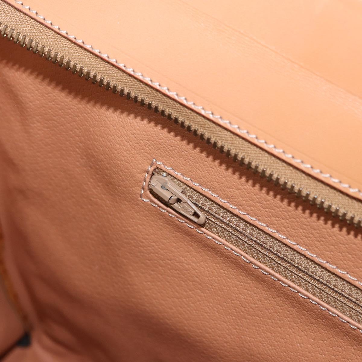 CELINE Macadam Canvas Tote Bag PVC Leather Brown Beige Gold Auth am11883V