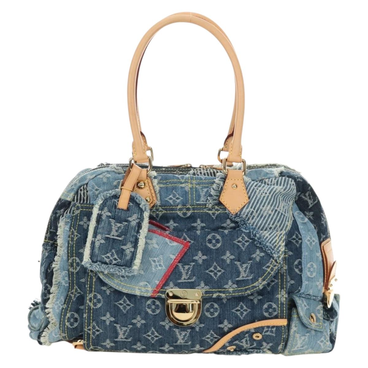 LOUIS VUITTON Monogram Patchwork Denim Bowery Bag Blue M95376 LV Auth am11889SM