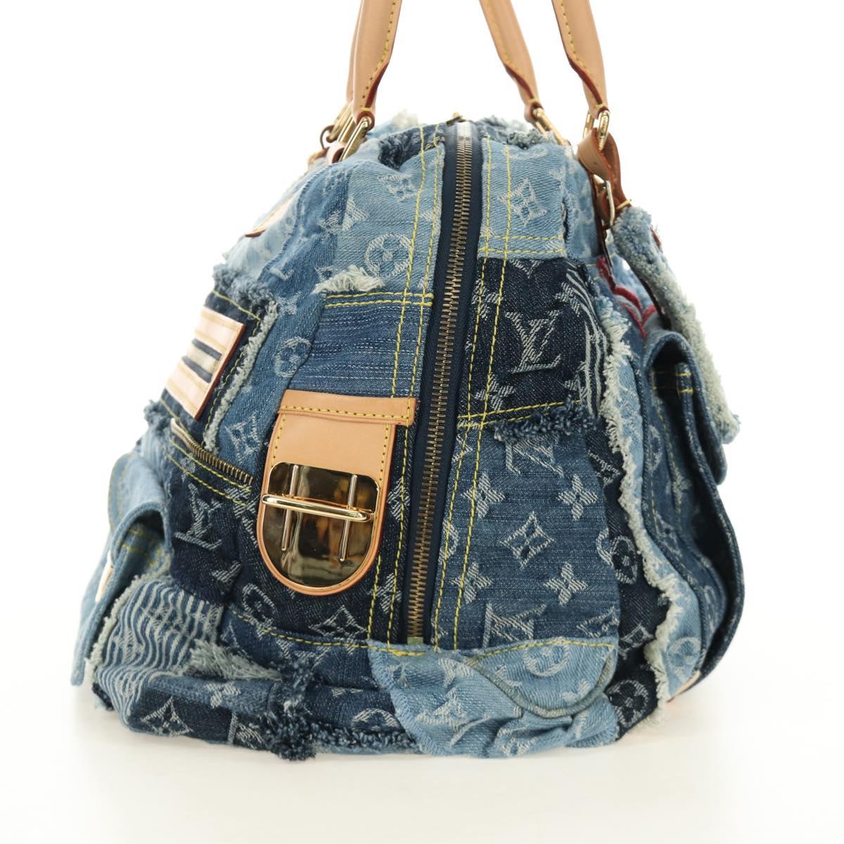 LOUIS VUITTON Monogram Patchwork Denim Bowery Bag Blue M95376 LV Auth am11889SM
