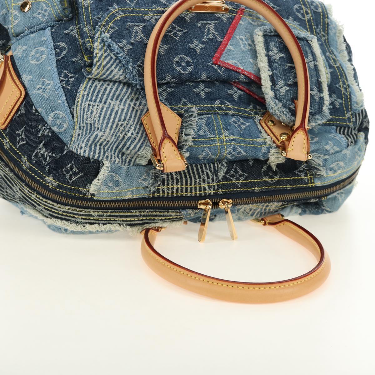 LOUIS VUITTON Monogram Patchwork Denim Bowery Bag Blue M95376 LV Auth am11889SM