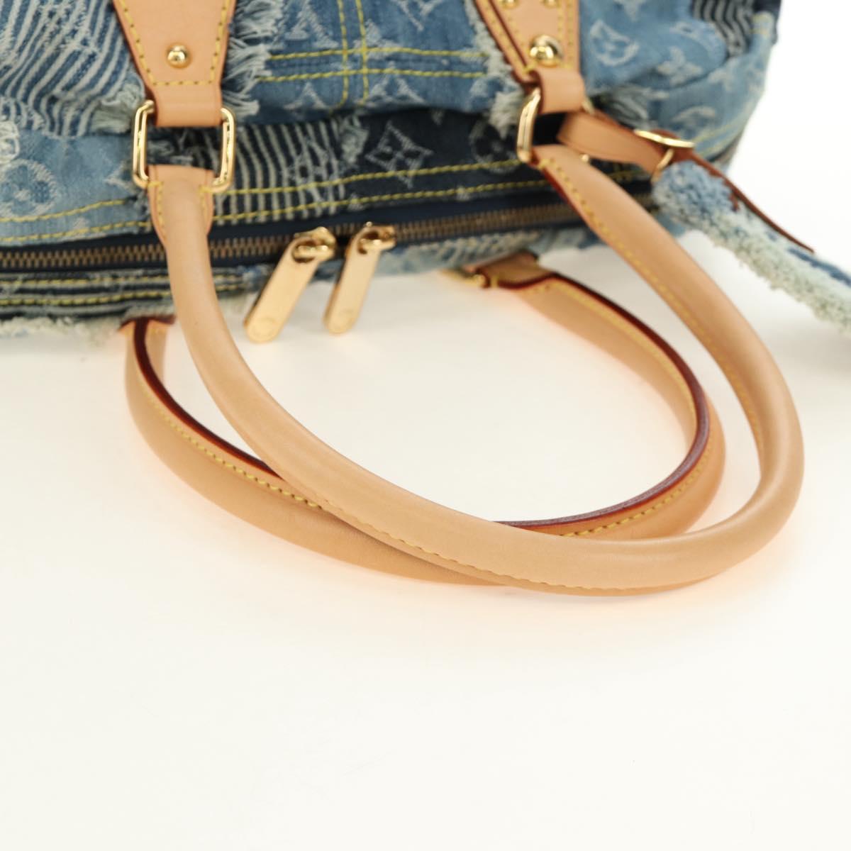 LOUIS VUITTON Monogram Patchwork Denim Bowery Bag Blue M95376 LV Auth am11889SM