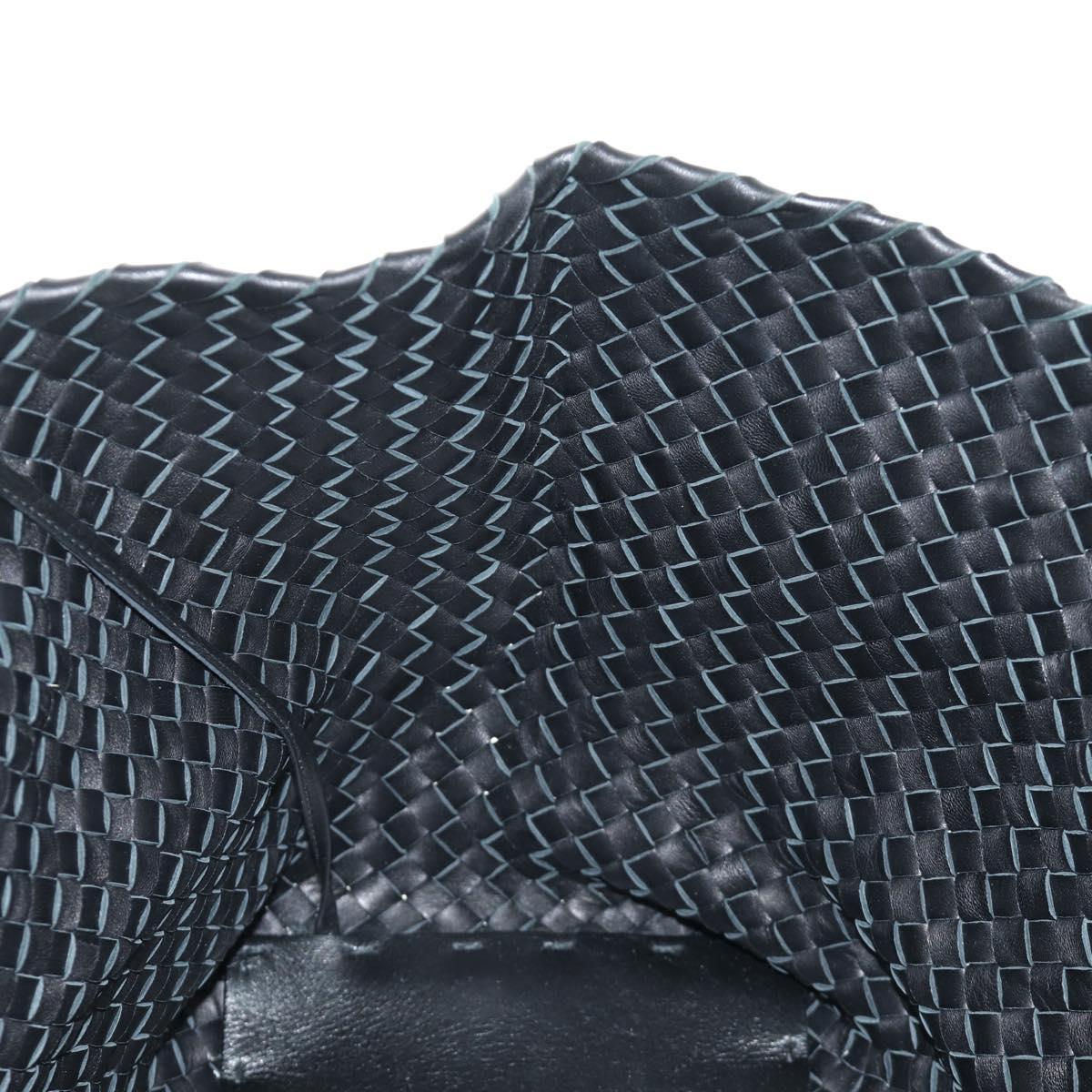 BOTTEGA VENETA INTRECCIATO Cabas PM Hand Bag Leather Black Auth am11891SM