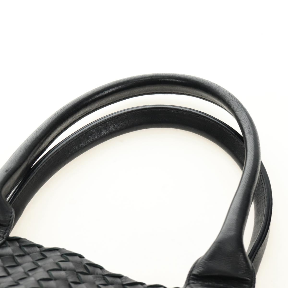BOTTEGA VENETA INTRECCIATO Cabas PM Hand Bag Leather Black Auth am11891SM