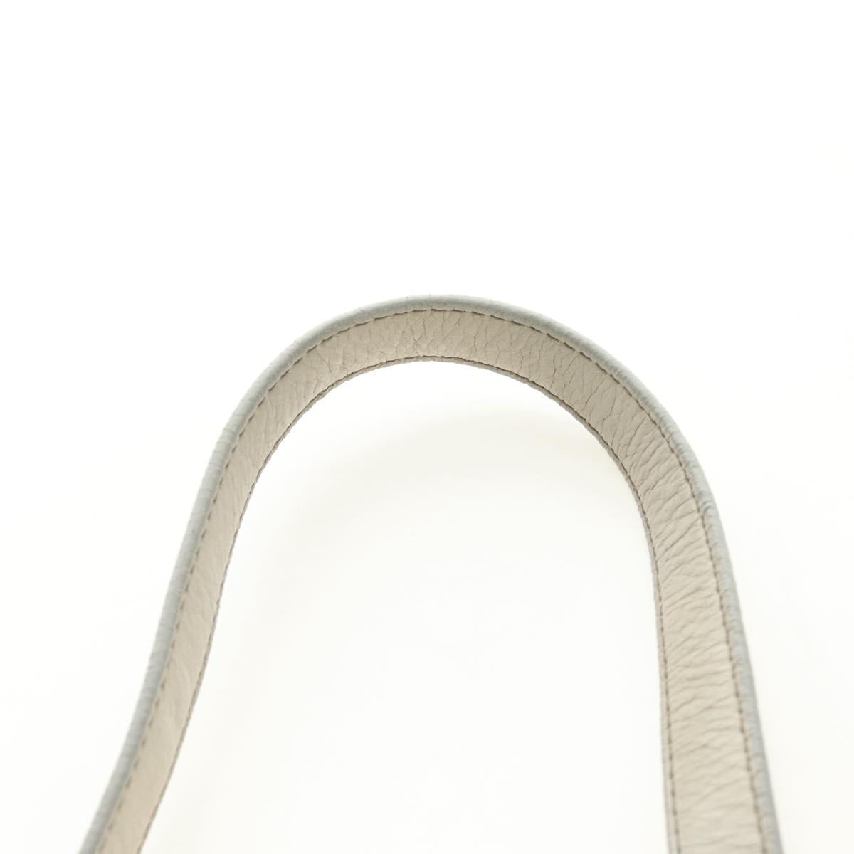 Miu Miu Side Ribbon Hand Bag Leather 2way Gray Gold Auth am11892V