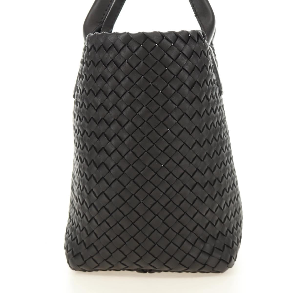BOTTEGA VENETA INTRECCIATO Cabas PM Hand Bag Leather Dark Brown Auth am11893SM