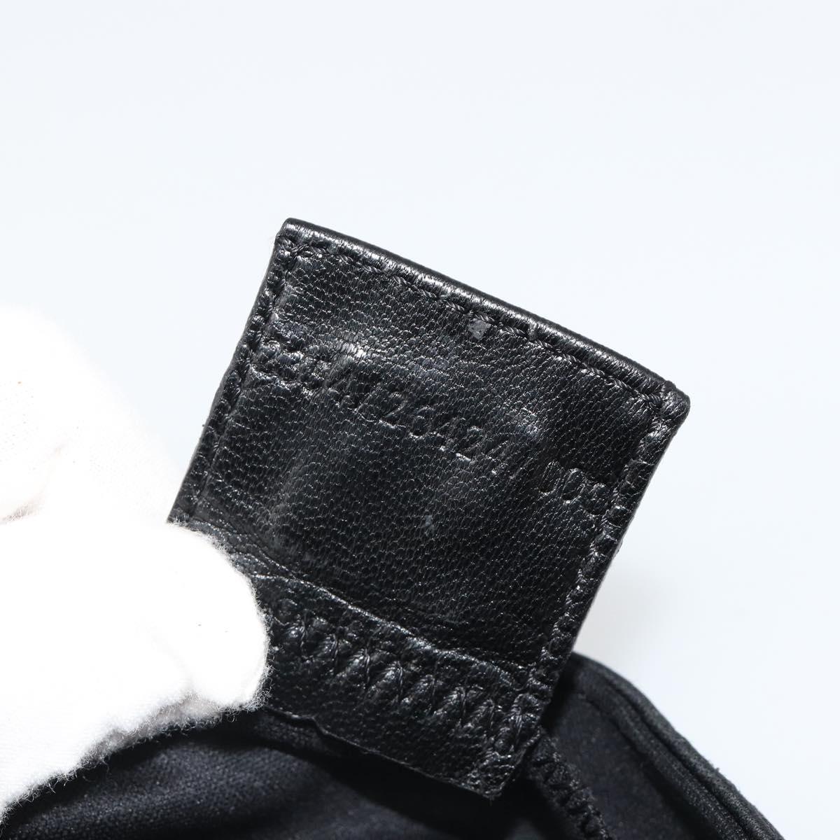 FENDI Mamma Baguette Shoulder Bag Cotton Jersey Black Silver Auth am11894A