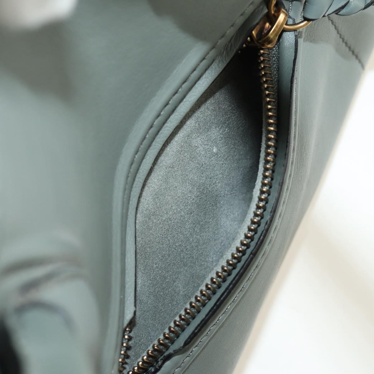 CELINE Luggage Small Square Phantom Hand Bag Leather Gray Gold Auth am11897M