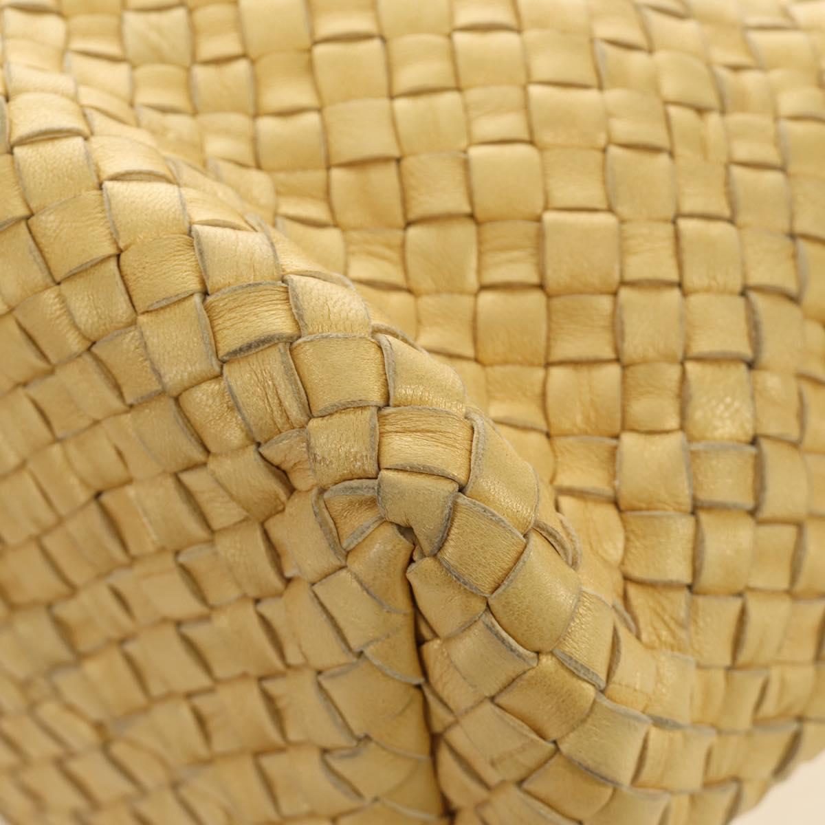 BOTTEGA VENETA INTRECCIATO Cabas PM Hand Bag Leather Gold 141498 Auth am11898V