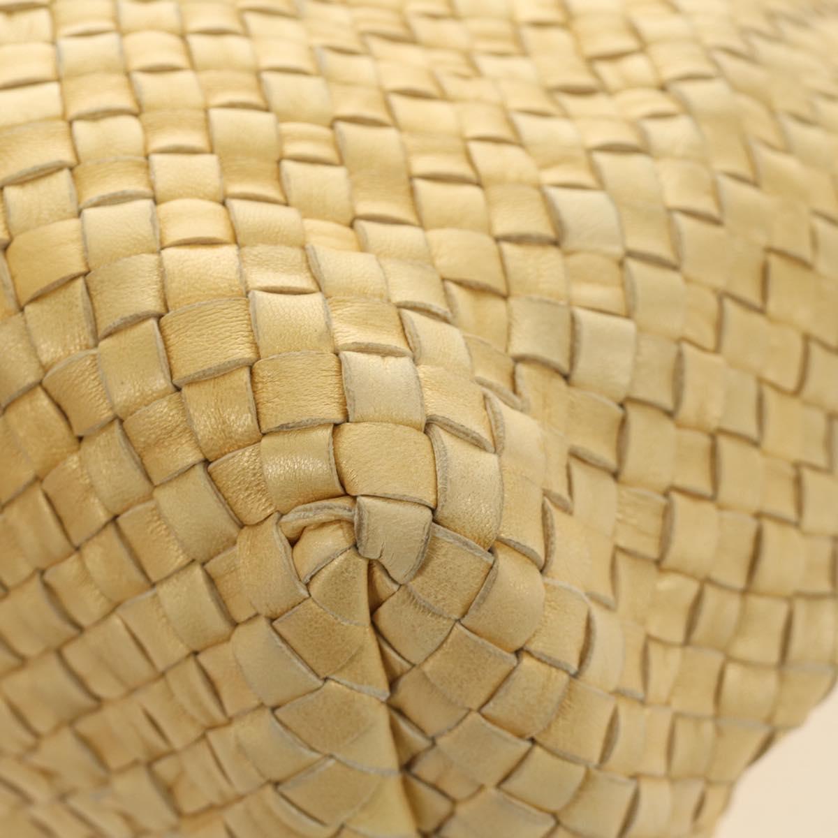 BOTTEGA VENETA INTRECCIATO Cabas PM Hand Bag Leather Gold 141498 Auth am11898V