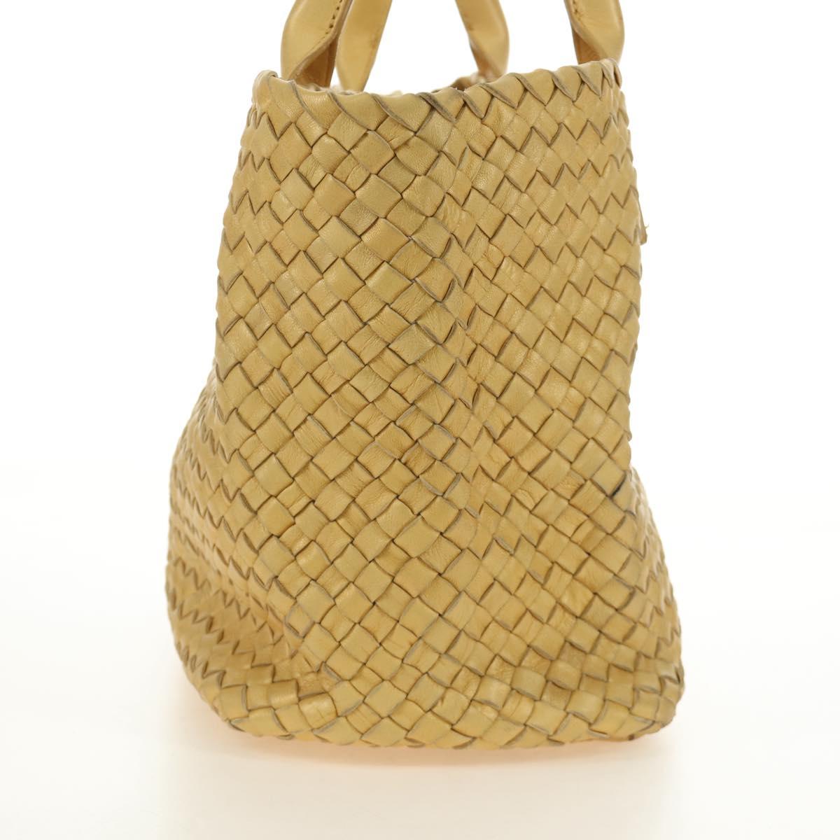 BOTTEGA VENETA INTRECCIATO Cabas PM Hand Bag Leather Gold 141498 Auth am11898V