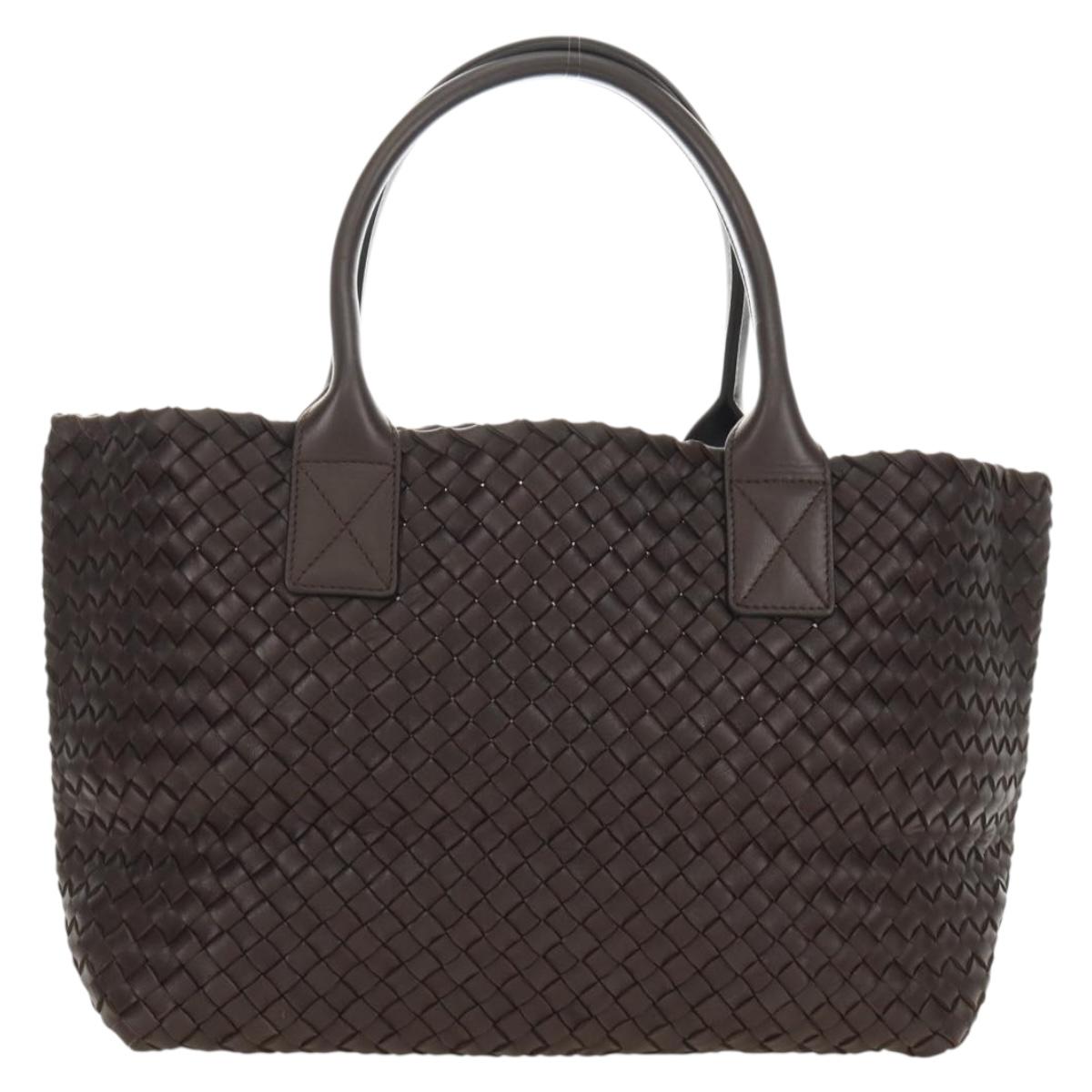 BOTTEGA VENETA INTRECCIATO Cabas PM Hand Bag Leather Brown 141498 Auth am11902SM