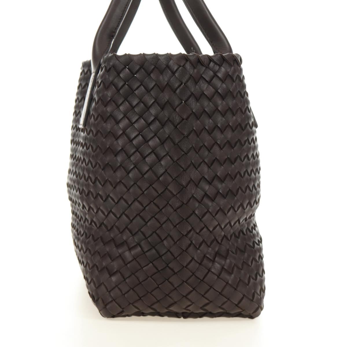BOTTEGA VENETA INTRECCIATO Cabas PM Hand Bag Leather Brown 141498 Auth am11902SM