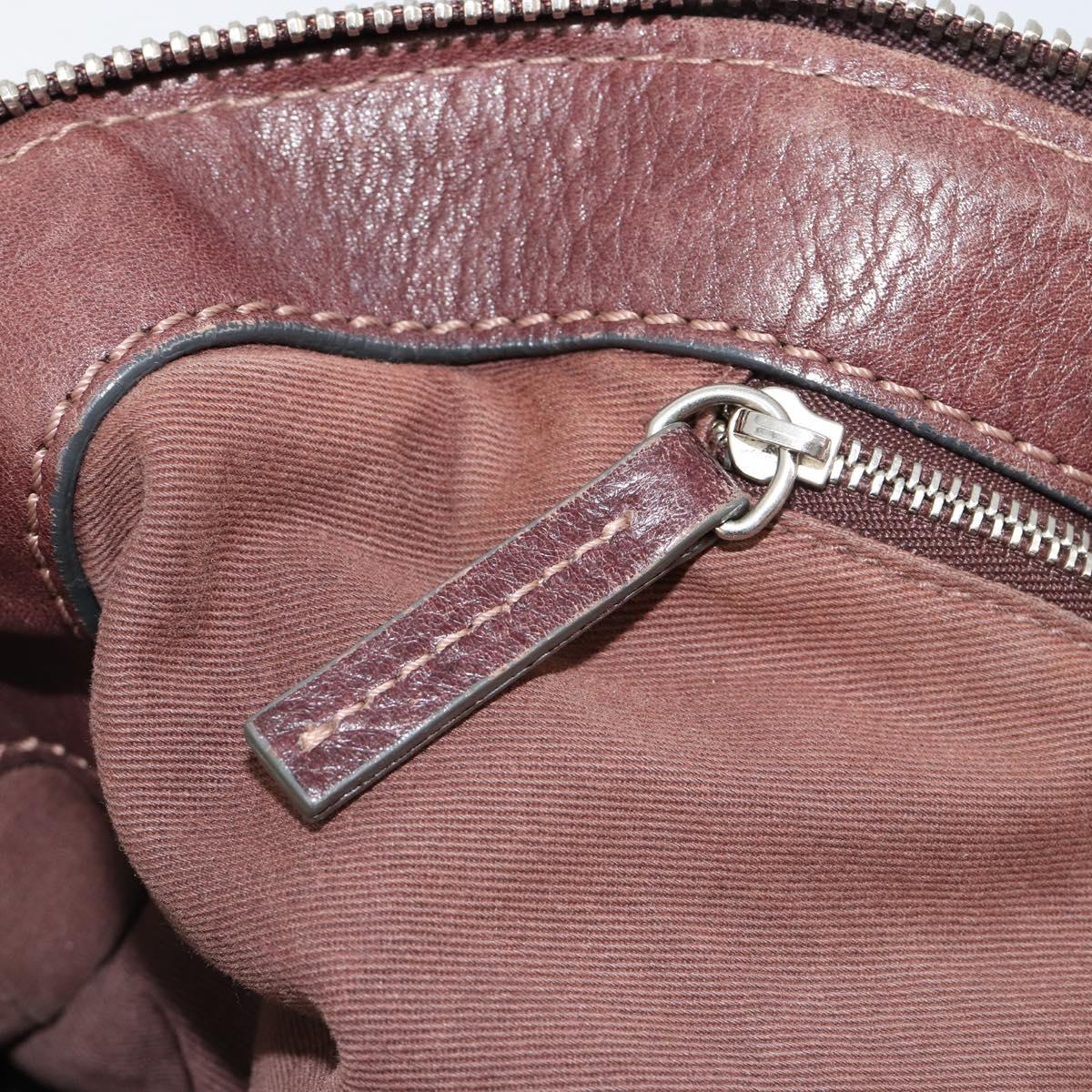 Chloe Paddington Hand Bag Leather Brown Gold Silver Auth am11904A