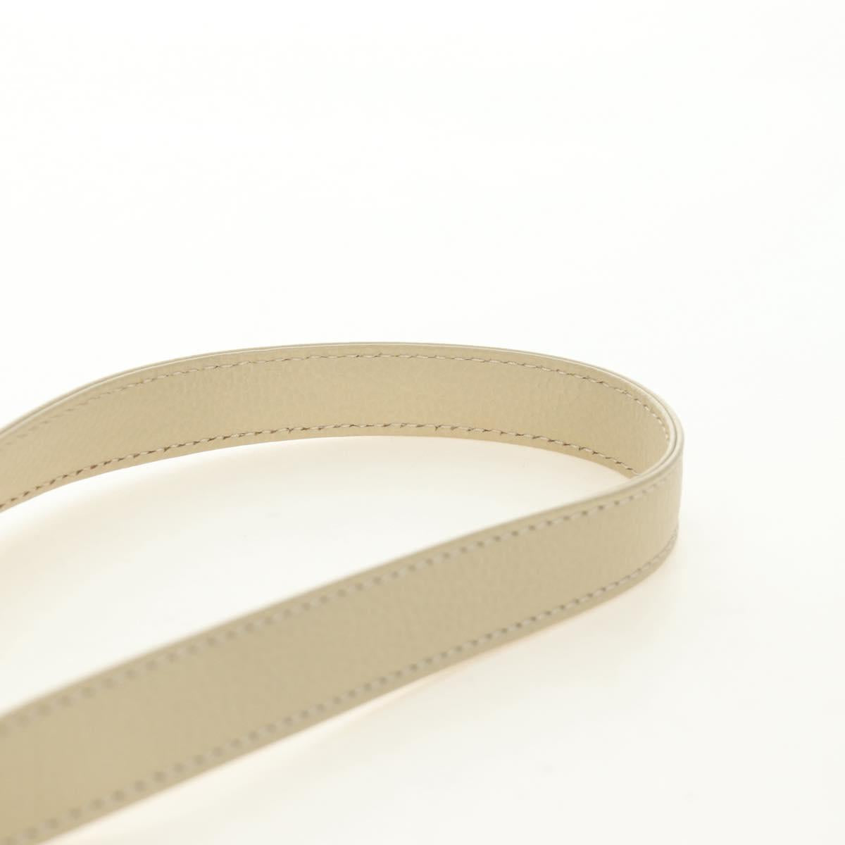 SAINT LAURENT YSL Shoulder Bag Leather Ivory Gold Auth am11905V