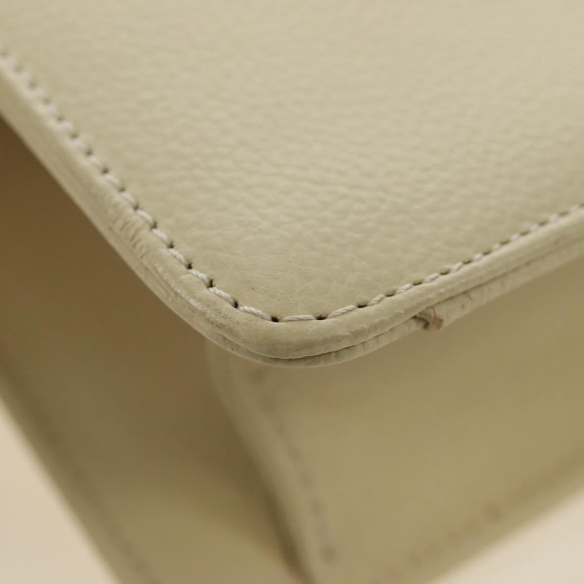 SAINT LAURENT YSL Shoulder Bag Leather Ivory Gold Auth am11905V