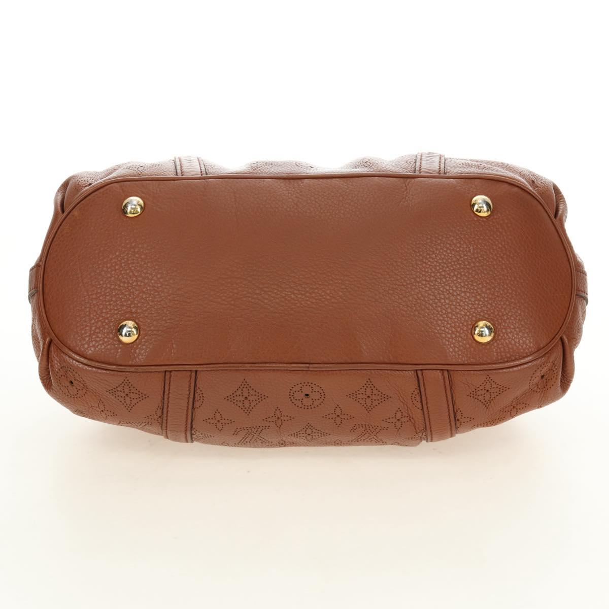 LOUIS VUITTON Mahina Runner PM Hand Bag Leather Brown M97052 LV Auth am11908V