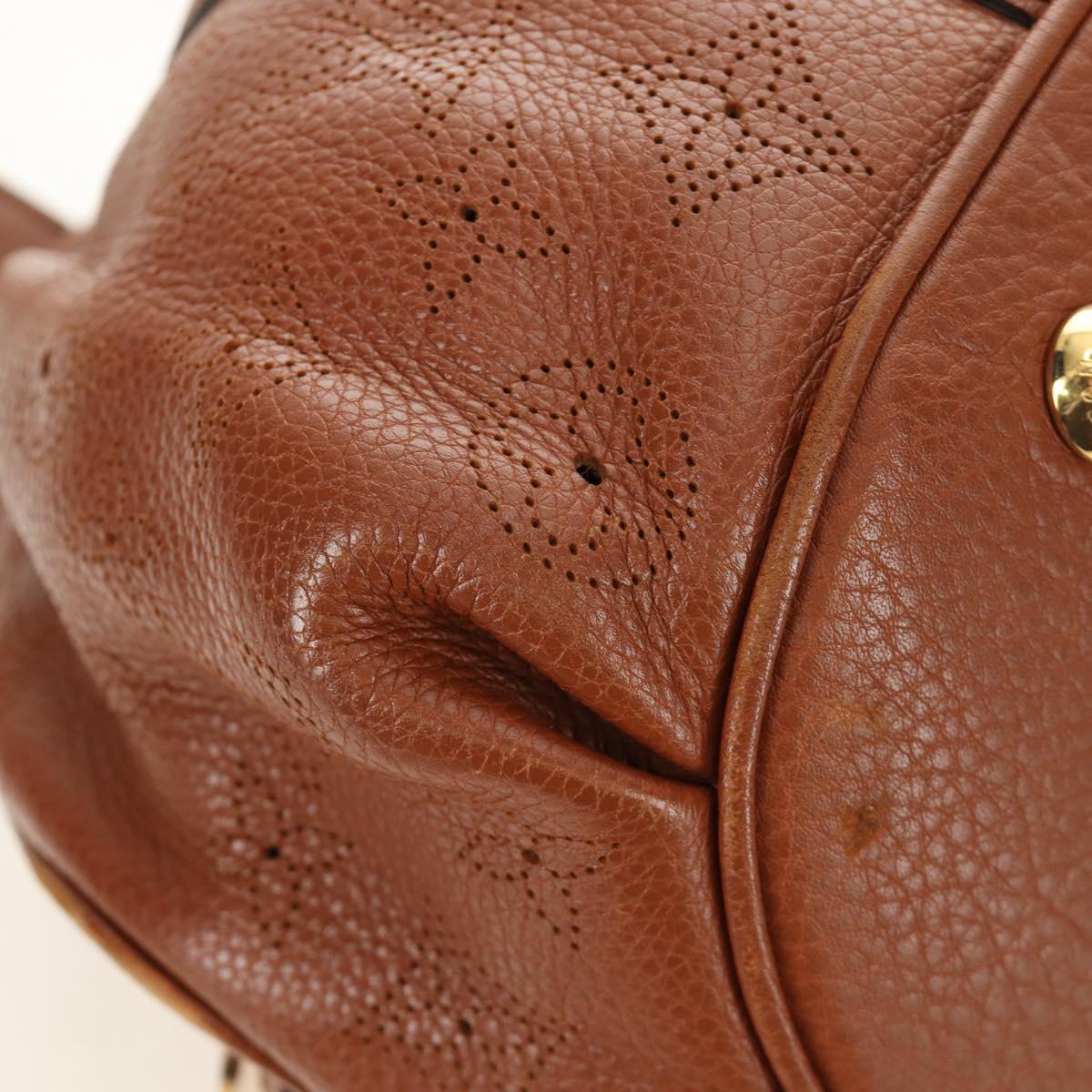 LOUIS VUITTON Mahina Runner PM Hand Bag Leather Brown M97052 LV Auth am11908V