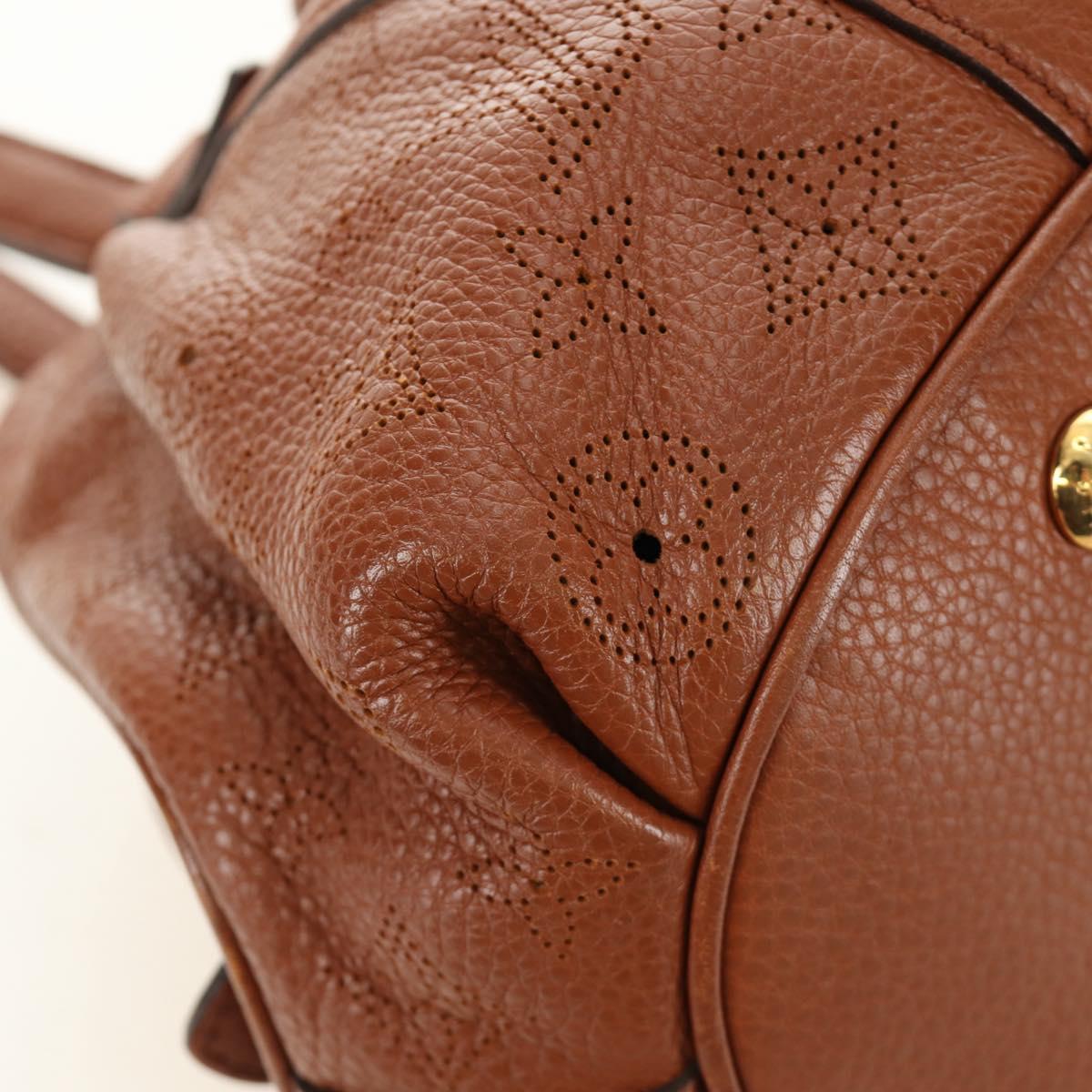 LOUIS VUITTON Mahina Runner PM Hand Bag Leather Brown M97052 LV Auth am11908V