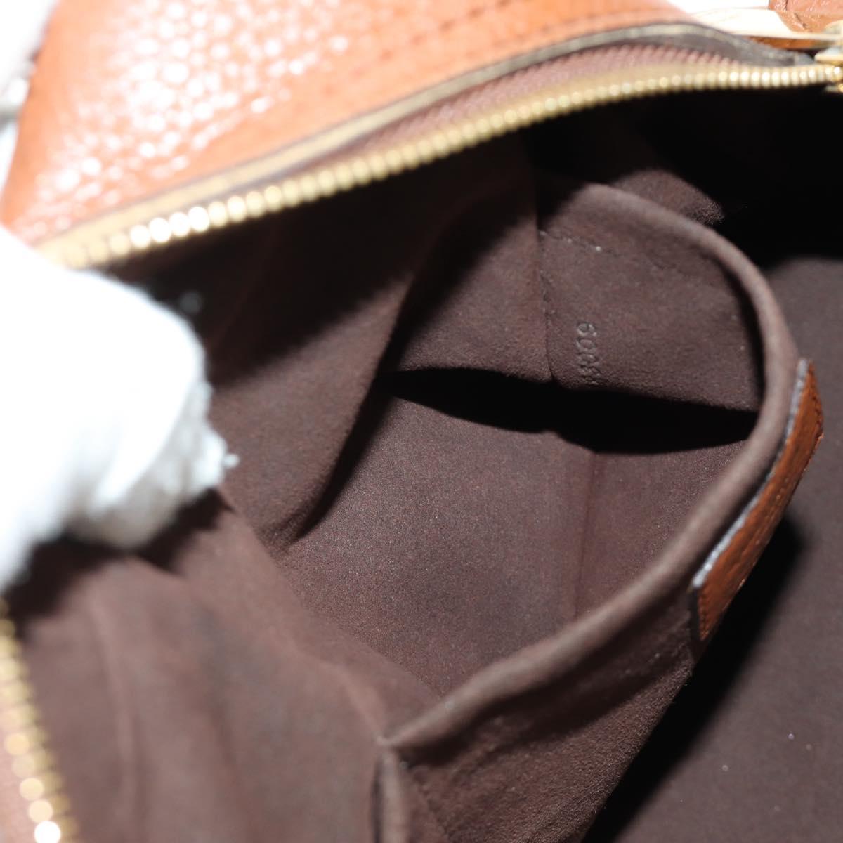 LOUIS VUITTON Mahina Runner PM Hand Bag Leather Brown M97052 LV Auth am11908V