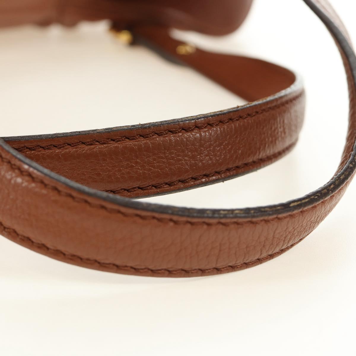 LOUIS VUITTON Mahina Runner PM Hand Bag Leather Brown M97052 LV Auth am11908V